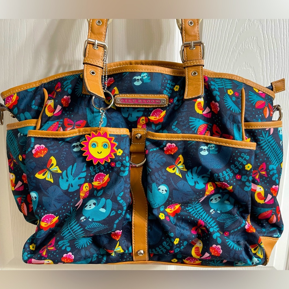 RARE FIND - EUC Lily Bloom “Sloth It To Me” Maya Tote with original sun keychain